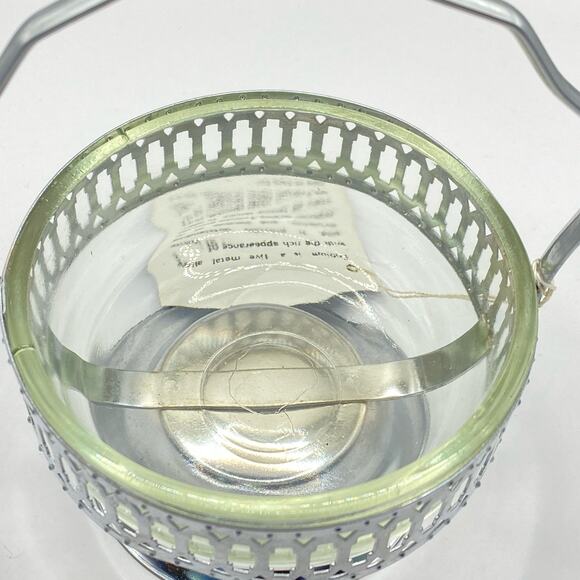 Vintage Trillium and Crystal‎ Jam Dish with Spoon Holder Non-Tarnishing - Picture 9 of 10